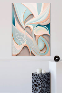 Radiant Magenta Currents metal wall art displayed in a modern interior