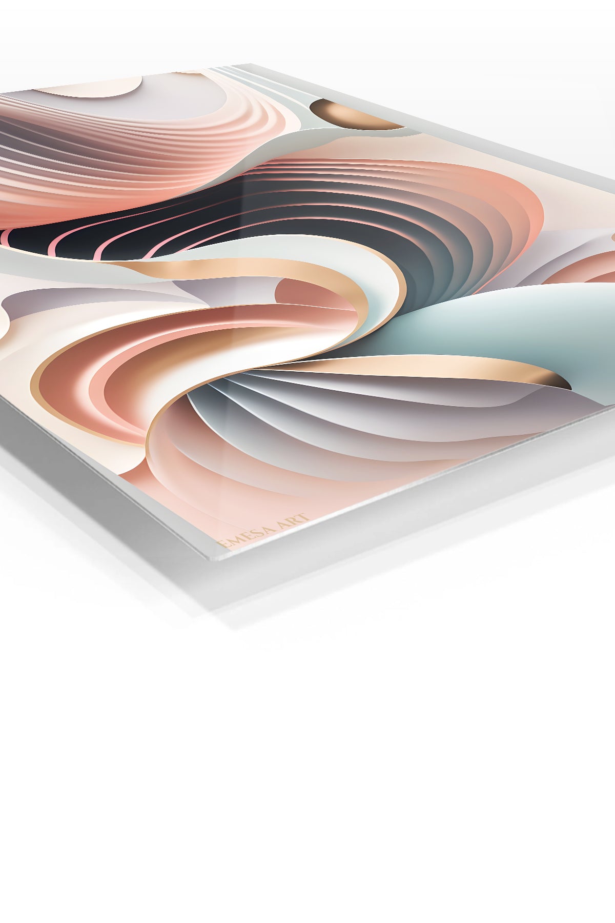 Chromatic Mountain Realm premium metal wall art – angled view