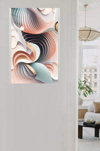 Chromatic Mountain Realm metal wall art displayed in a contemporary living space