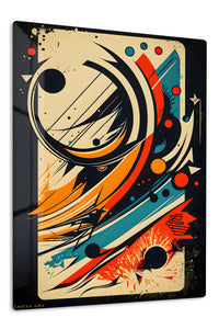 Neon Orbit Burst premium metal wall art – front view