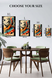 EMESA metal wall art size comparison guide for Neon Orbit Burst