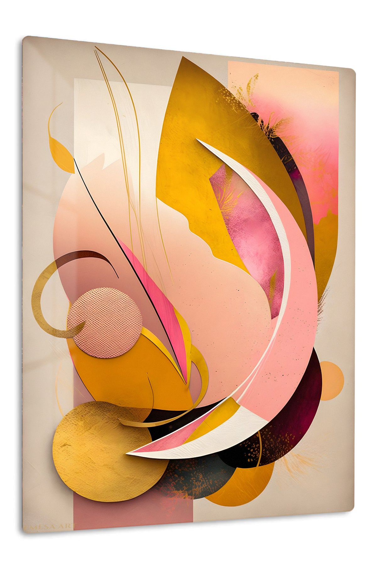 Layered Circle Geometry premium metal wall art – front view