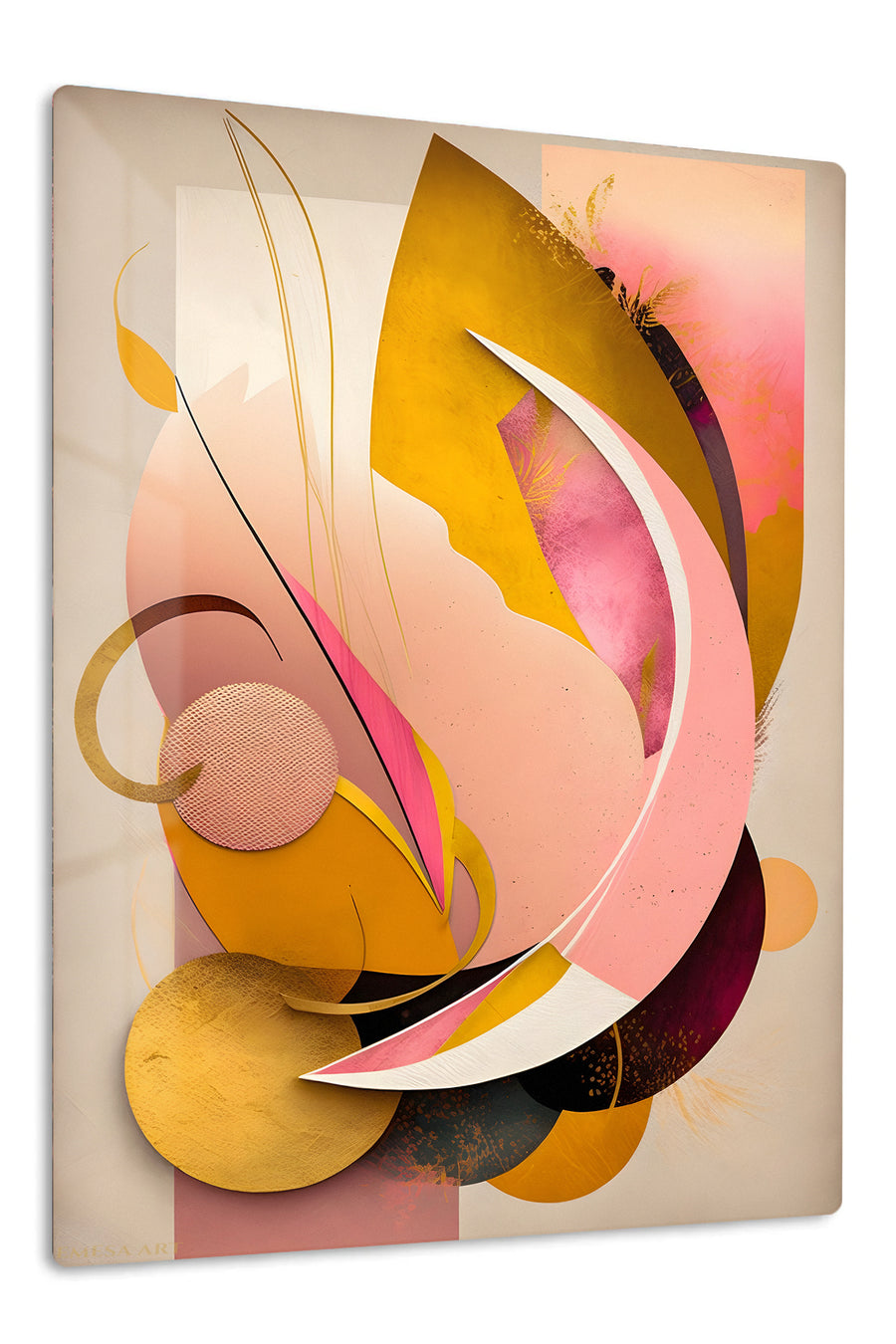 Layered Circle Geometry premium metal wall art – front view