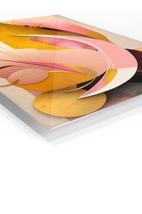 Layered Circle Geometry premium metal wall art – angled view