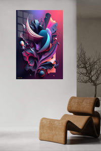 Orbiting Sunburst Abstraction metal wall art displayed in a contemporary living space