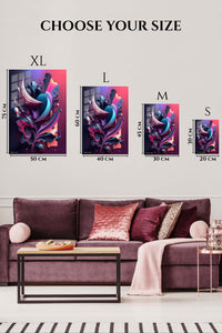 EMESA metal wall art size comparison guide for Orbiting Sunburst Abstraction