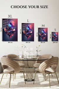 EMESA metal wall art size comparison guide for Golden Orbit Grid