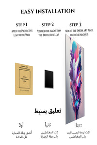 Magnetic mounting installation guide for Neon Orbital Layers metal wall art