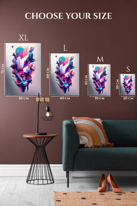 EMESA metal wall art size comparison guide for Neon Orbital Layers