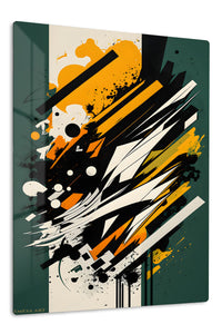 Gold Frame Abstract Collision premium metal wall art – front view