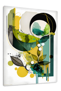 Twin Halo Geometry premium metal wall art – front view