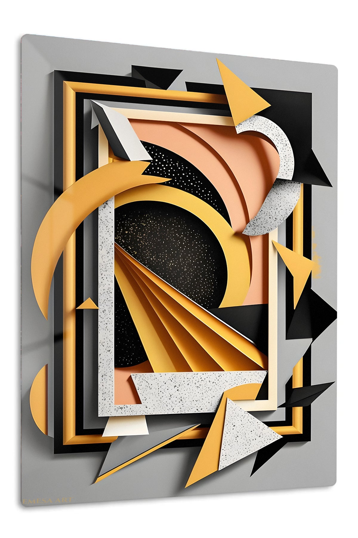 Botanical Orbit premium metal wall art – front view