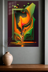 Gilded Violet Orb Geometry metal wall art displayed in a modern interior