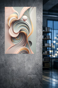 Geometric Mountain Forest in Gold metal wall art displayed in a modern interior