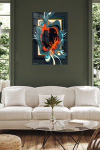Smokebound Mountain Geometry metal wall art displayed in a contemporary living space