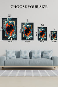 EMESA metal wall art size comparison guide for Smokebound Mountain Geometry