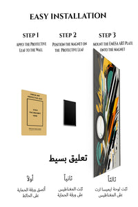 Magnetic mounting installation guide for Neon Nested Squares metal wall art