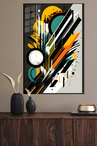 Neon Nested Squares metal wall art displayed in a modern interior