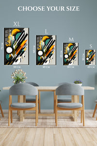EMESA metal wall art size comparison guide for Neon Nested Squares