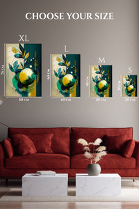 EMESA metal wall art size comparison guide for Amber Botanical Orbit