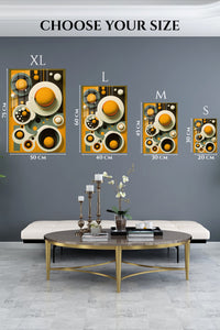 EMESA metal wall art size comparison guide for Neon Prism Triangles