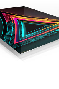 Golden Orbit Geometry premium metal wall art – angled view
