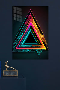 Golden Orbit Geometry metal wall art displayed in a modern interior