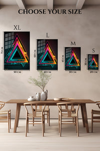 EMESA metal wall art size comparison guide for Golden Orbit Geometry