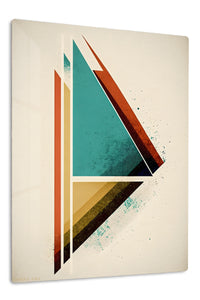 Layered Geometric Botanical Rhythm premium metal wall art – front view