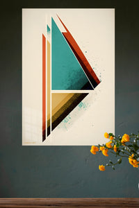 Layered Geometric Botanical Rhythm metal wall art displayed in a modern interior