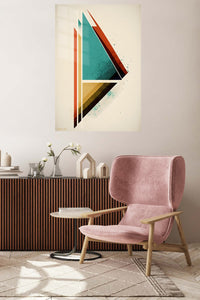 Layered Geometric Botanical Rhythm metal wall art displayed in a contemporary living space