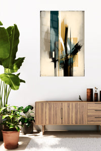 Chromatic Cube Cascade metal wall art displayed in a contemporary living space