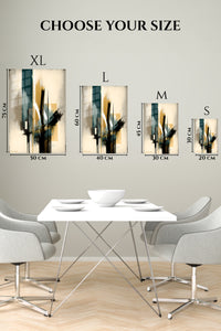 EMESA metal wall art size comparison guide for Chromatic Cube Cascade