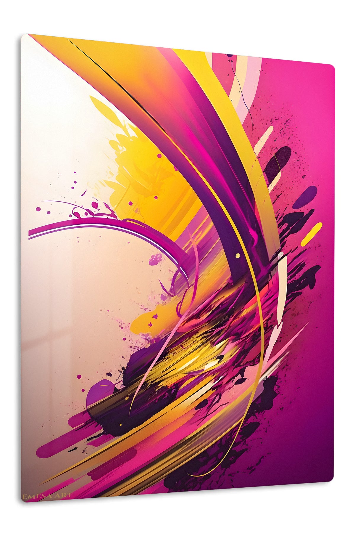 Gilded Orbital Geometry premium metal wall art – front view