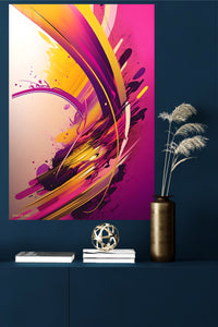 Gilded Orbital Geometry metal wall art displayed in a modern interior