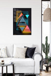 Neon Drip Dimension metal wall art displayed in a contemporary living space