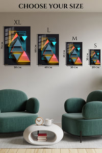 EMESA metal wall art size comparison guide for Neon Drip Dimension