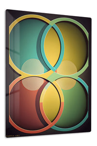 Neon Prism Geometry premium metal wall art – front view