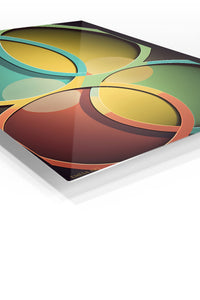 Neon Prism Geometry premium metal wall art – angled view