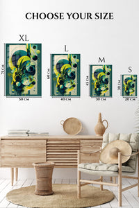 EMESA metal wall art size comparison guide for Gilded Geometry in Motion
