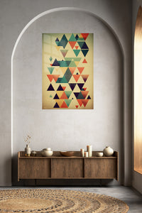 Coral Orbit Garden metal wall art displayed in a contemporary living space