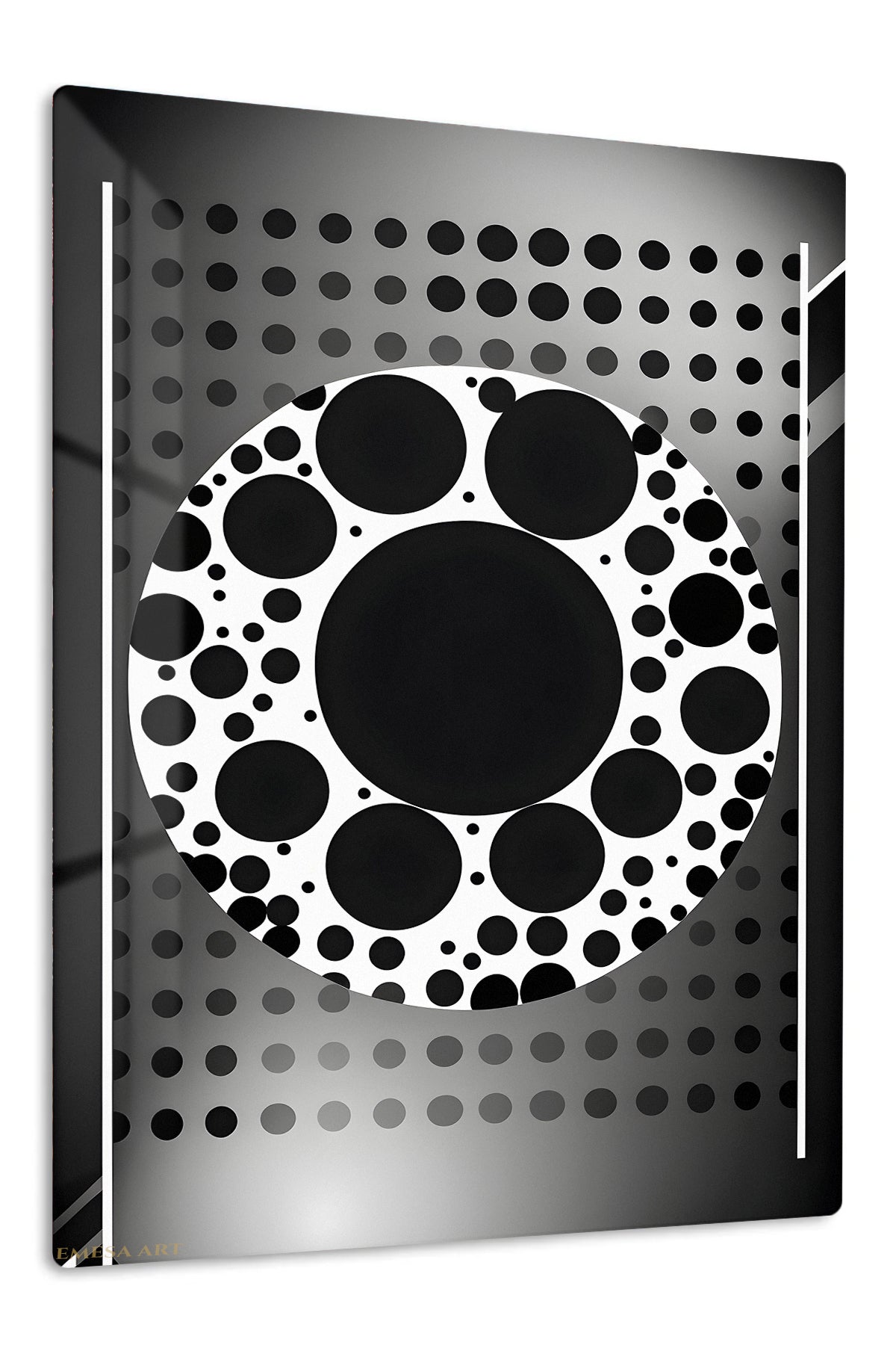 Magenta Ribbon Surge premium metal wall art – front view