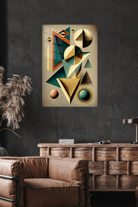 Emerald Orbit metal wall art displayed in a modern interior