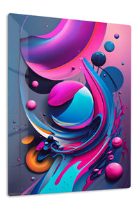 Neon Prism Triangle premium metal wall art – front view