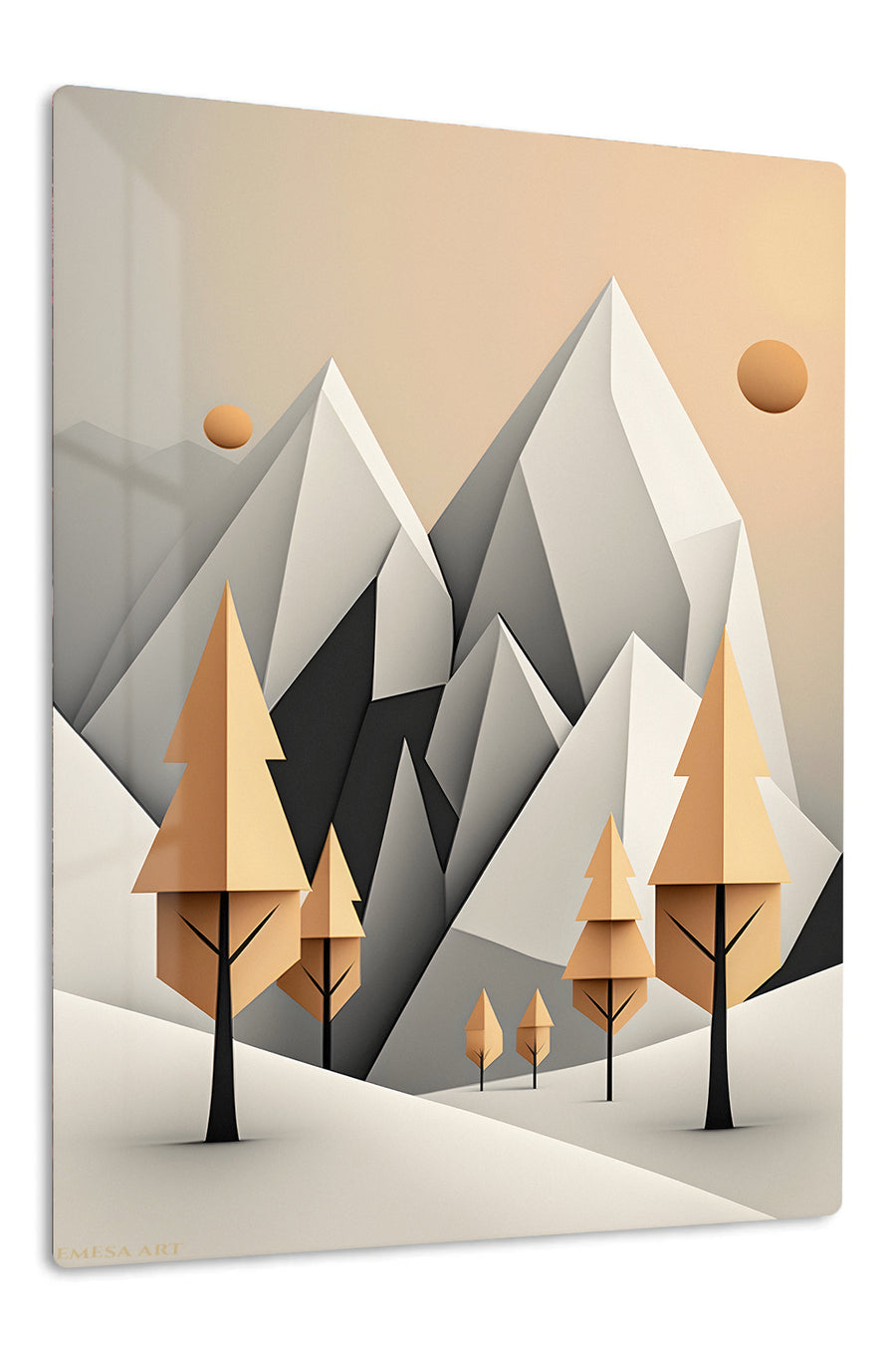 Sunlit Botanical Orbit premium metal wall art – front view