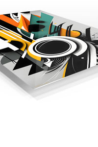 Obsidian and Ivory Brushwork premium metal wall art – angled view