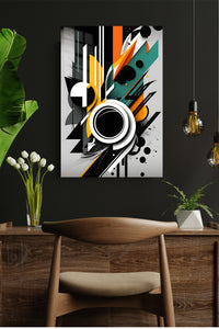 Obsidian and Ivory Brushwork metal wall art displayed in a modern interior