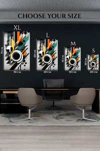 EMESA metal wall art size comparison guide for Obsidian and Ivory Brushwork