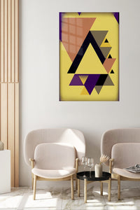Orbiting Saffron Forms metal wall art displayed in a contemporary living space