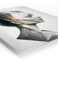 Golden Orbital Spiral premium metal wall art – angled view